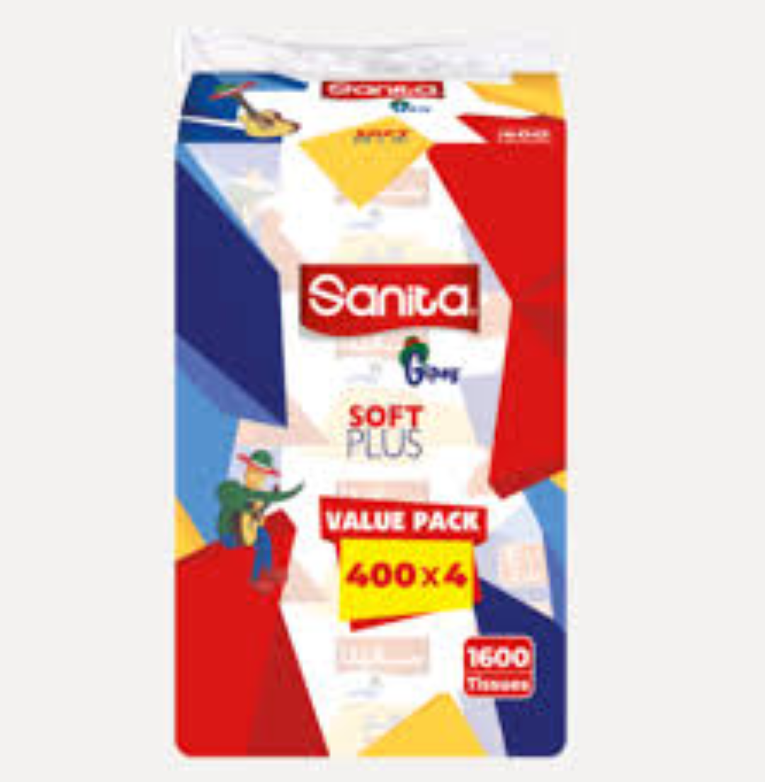SANITA GIPSY 400SHT SOFT WHITE FACIAL TISSUES